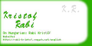 kristof rabi business card