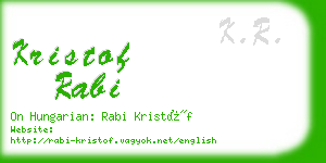 kristof rabi business card